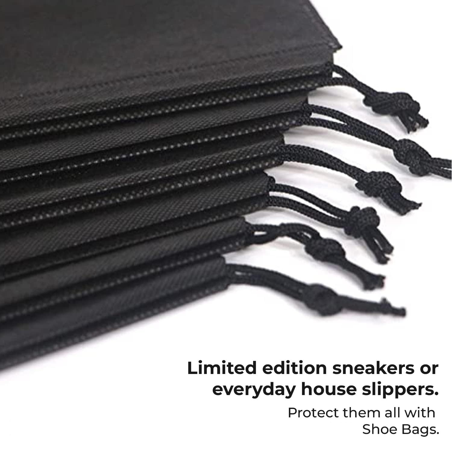 ALPHA WING Shoe Bag for Travel Bag for Man Women Shoe Cover for Storage at Home Gym Reusable Travelling Organizer Pouch Travel Essentials Footwear Bags for Travelling Black (with Window, 6, Pack) 4