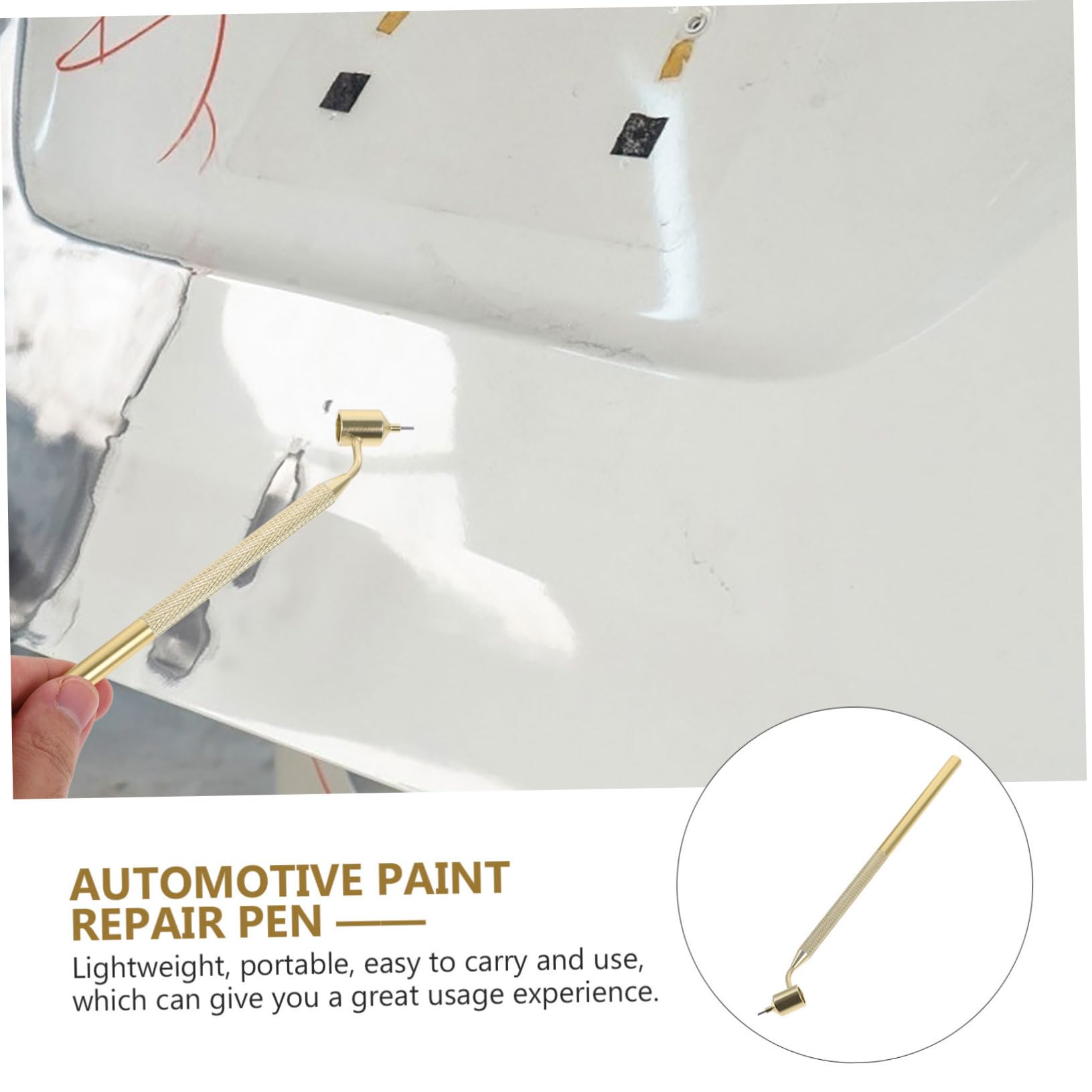 Didiseaon 5 Pezzi penna per ritocchi auto penna per riparazione auto pennarelli riempibili per auto penna per auto vernice per ritocchi auto pennarello per pneumatici alluminio Golden