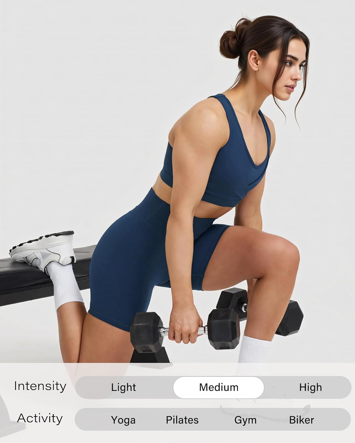 Unthewe Womens Workout Gym Shorts High Waisted Butt Lifting No Front Seam Biker Yoga Shorts - Image 6