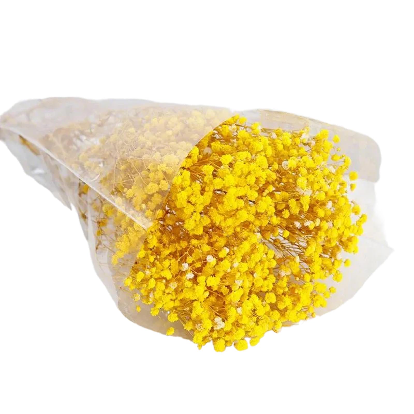 amangul Dried Baby's Breath Flower 19.7Inch Natural Dry Gypsophila Flower For Vase Arrangements Home Decoration Wedding Bouquets(Yellow)