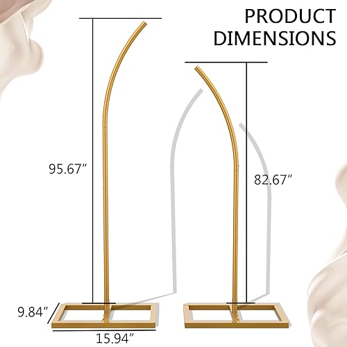 Miniatura 4 de Soporte de telón de fondo para arco de boda (8 pies y 6.8 pies) con juegos de globos, arcos de boda de metal para ceremonias, soporte de arco de