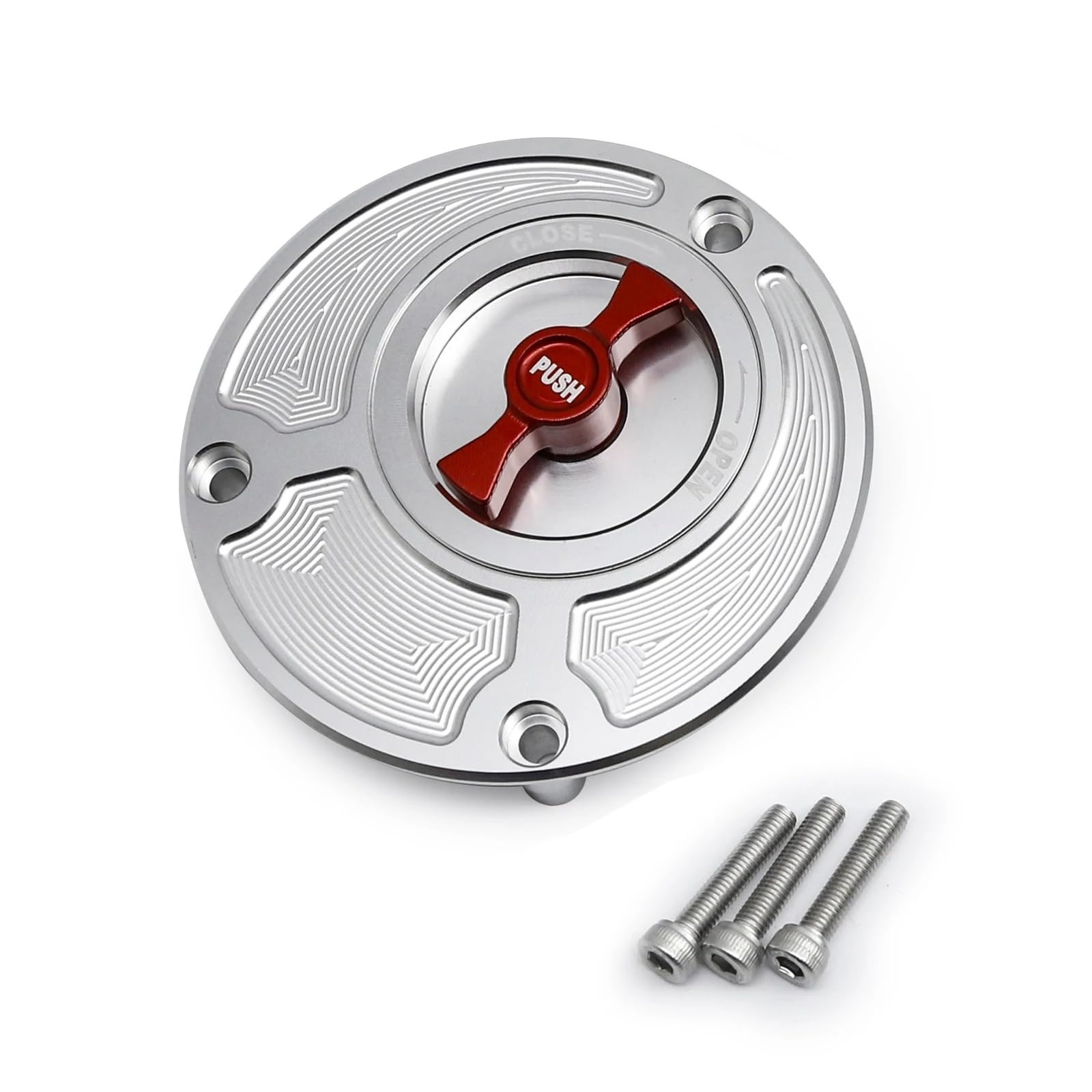Moto TapóN DepóSito Gasolina Tapón De Depósito Combustible Motocicleta Para YA&MA&HA YZF R3 R25 MT03 (2014-2022), Sin Llave, Accesorio Aleación Aluminio Resistente(Silver)