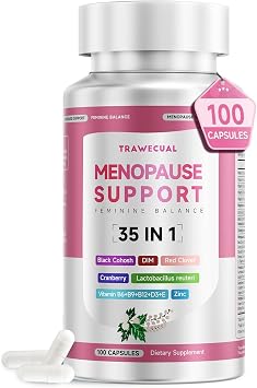 Menopause Supplements For Women, 400mg Black Cohosh 200mg DIM, 100 Capsules