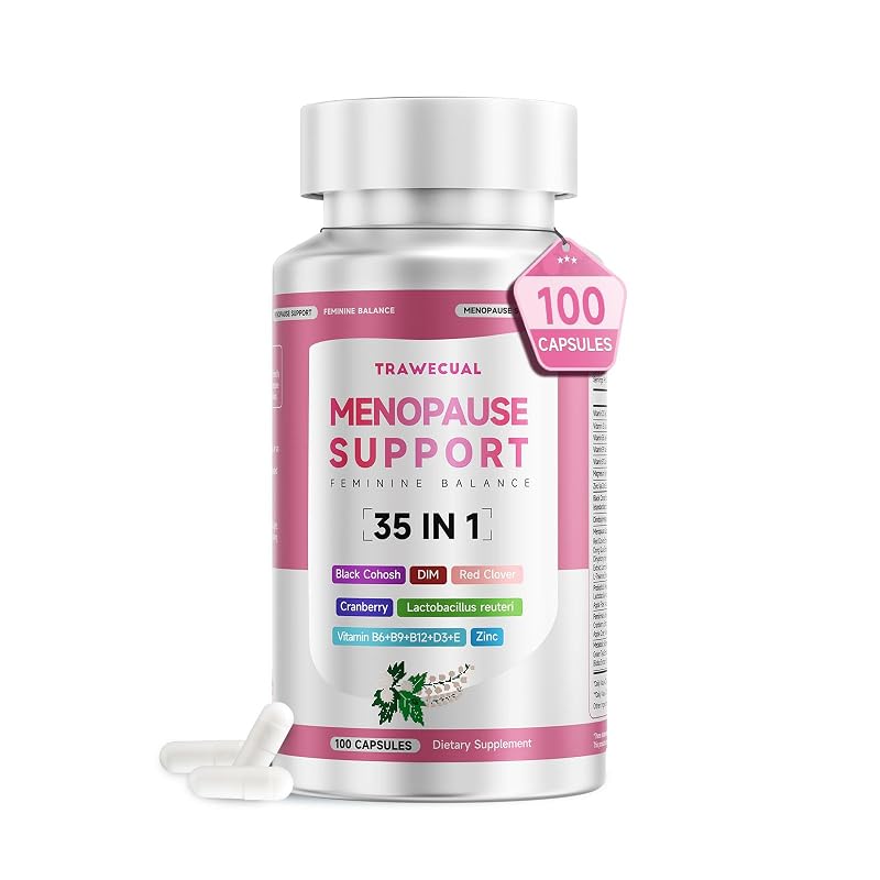Trawecual Suplemento de Cimicifuga com Black Cohosh 400 mg e DIM 200 mg, 100 cápsulas