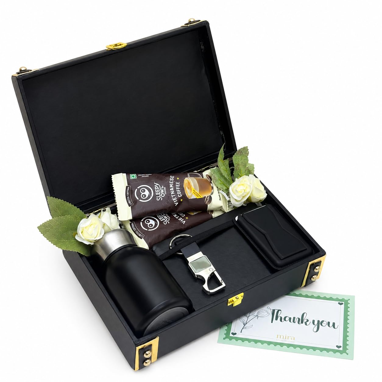 MiRa Gifting Solutions | The Legacy Trunk | Premium Gift Hamper with Rexine Trunk Box, Bottle, A6 Diary, Phone Stand Card Holder, Keychain & Gift for Men, Women & Special Occasions-picture-11