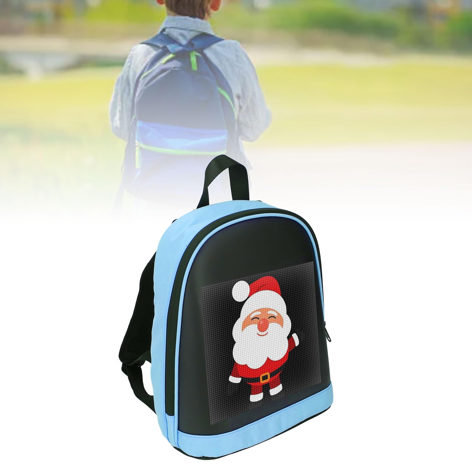 flexman LED Rucksack mit Programmierbarem Bildschirm, Programmierbarer Vollfarbbildschirm mit 64 X 64 Pixeln, Tragbarer Rucksack mit Bequemer Polsterung für Männer und Frauen