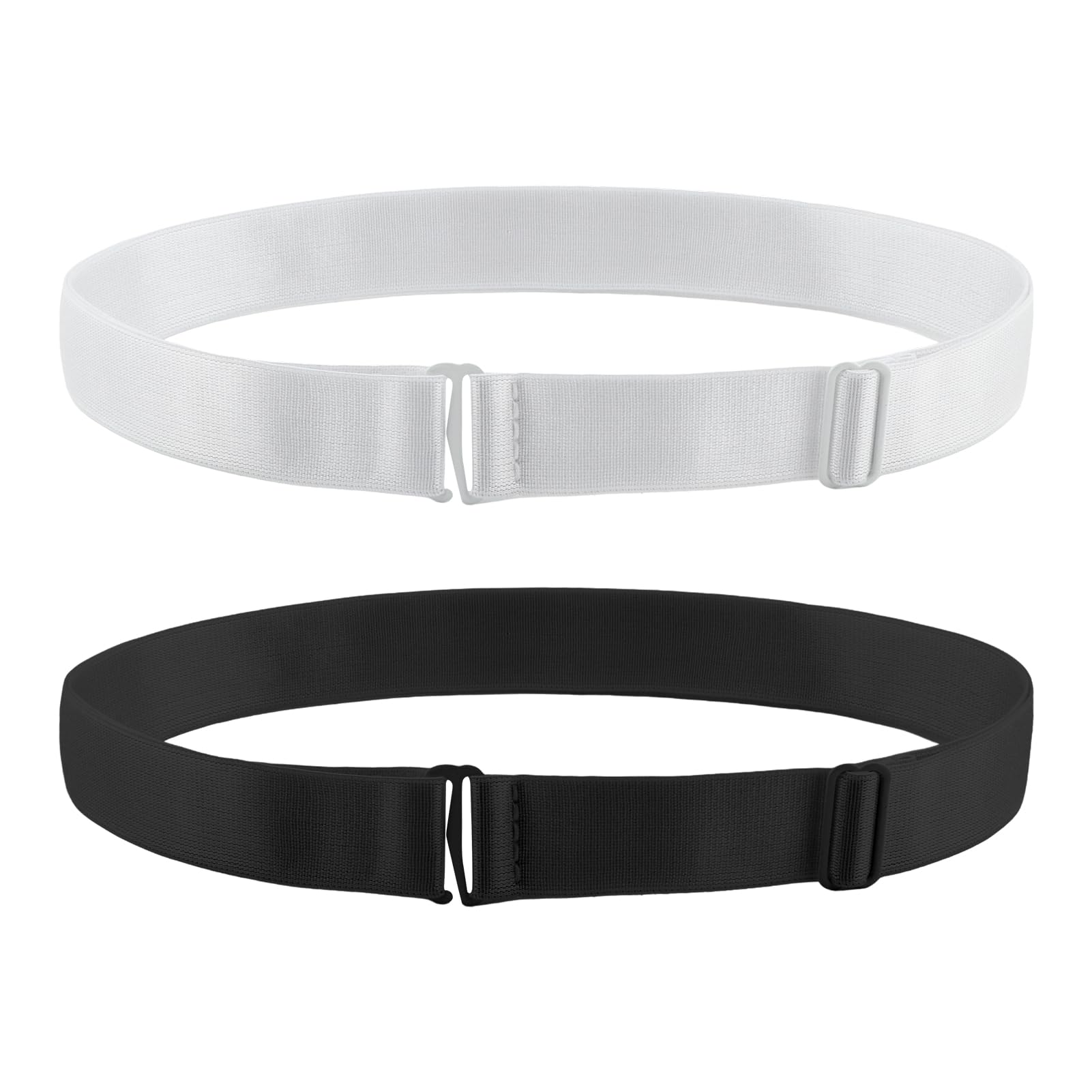 Equivira2Pcs Crop Tuck Crop Top Band Shirt Cropping Band Elastic Belts for Women Tops for Transform The Way You Style Your Tops (Black + White)