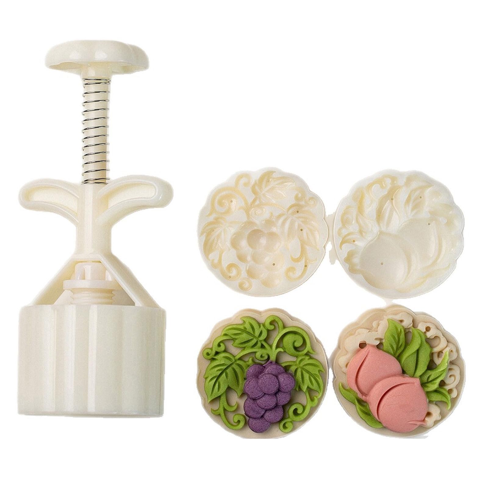 Xitea 50G Creative Moon Cake Moulds In Peach And Grape Shape, Robust Pastry Craft Moulds For Craft Dessert Enthusiasts, Cake Mould Tool