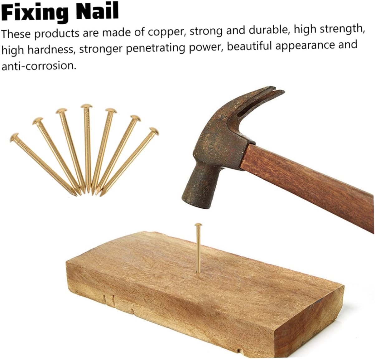 2030pcs Round Head Copper Nails for Furniture and Picture Hanging Antique Brass Small Nails for Woodworking Projects and Decorative Fasteners