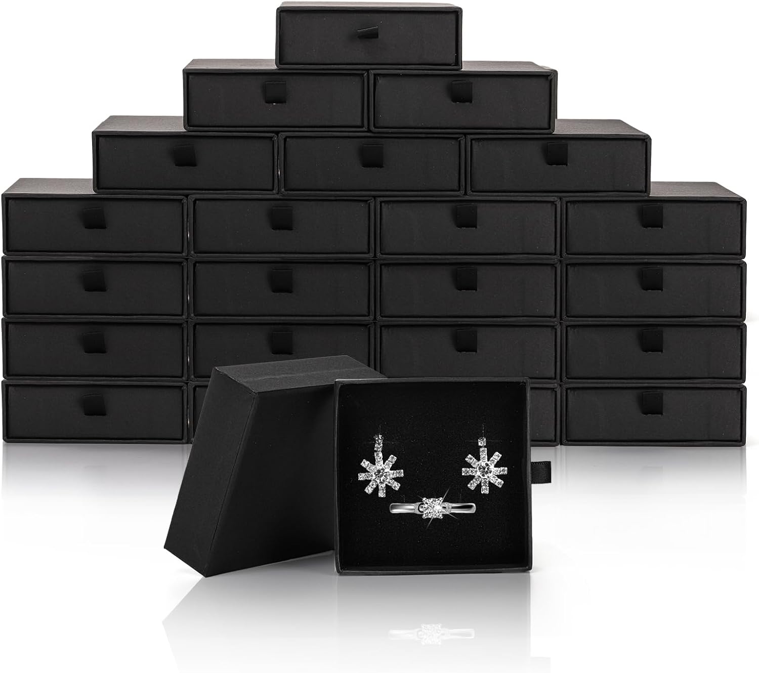 24 Pack Jewelry Gift Boxes, 3.5x3.5x1.2 Inch Cardboard Jewelry Packaging Box with Lid, Small Storage Display Case Bulk for Necklaces, Bracelets, Earrings, Valentine's Day Jewelry Gift - Image 8