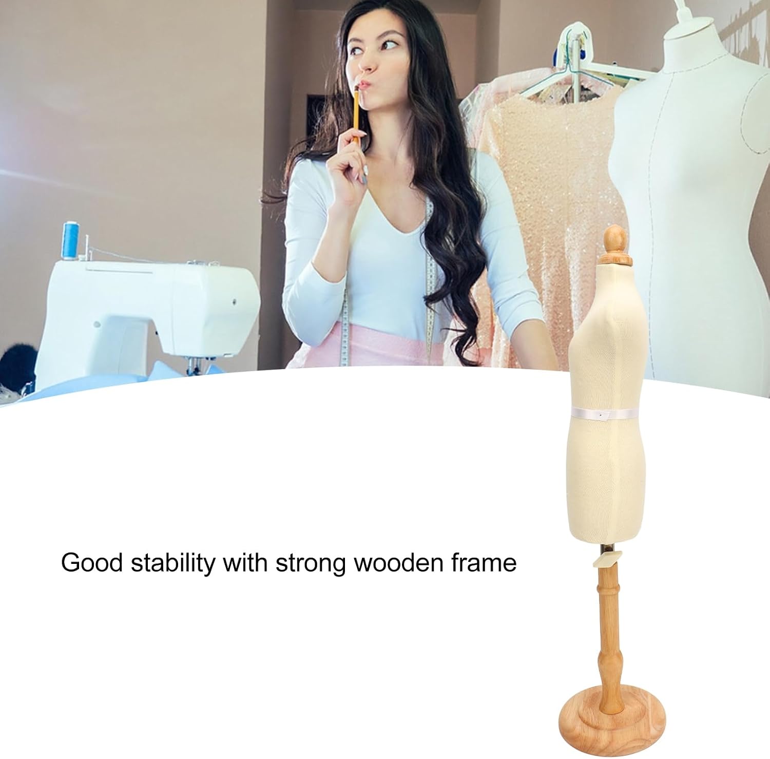Flexible Mini Female Dress Form, Tailocircle and Sewing Mannequin, 10.8 Inch Body Height, Pinnable Foam for Fashion Design (Type 1)