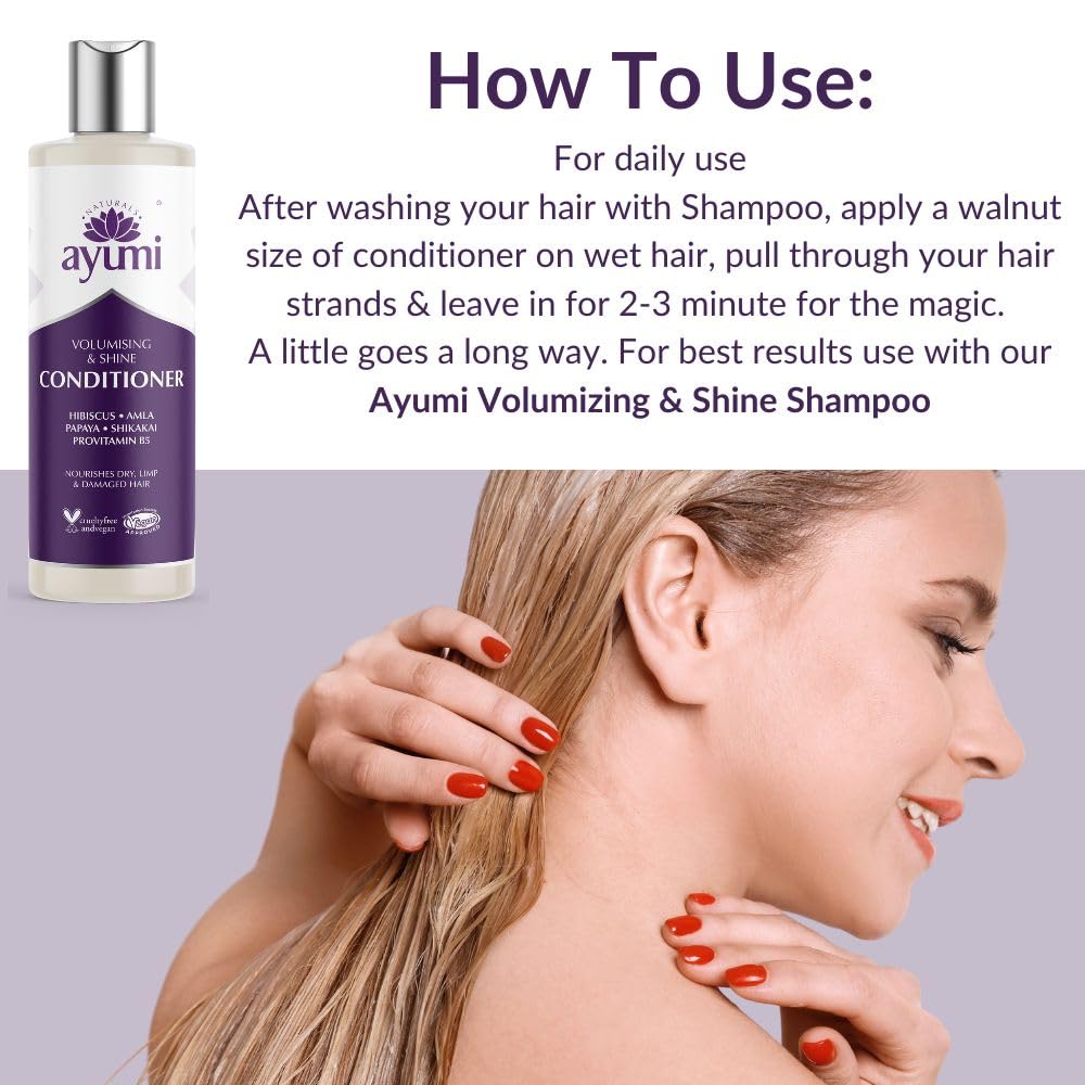 Ayumi Volumising & Shine Conditioner for Hair, Violet, 250 ml (Pack of 1) Conditioner - Image 4