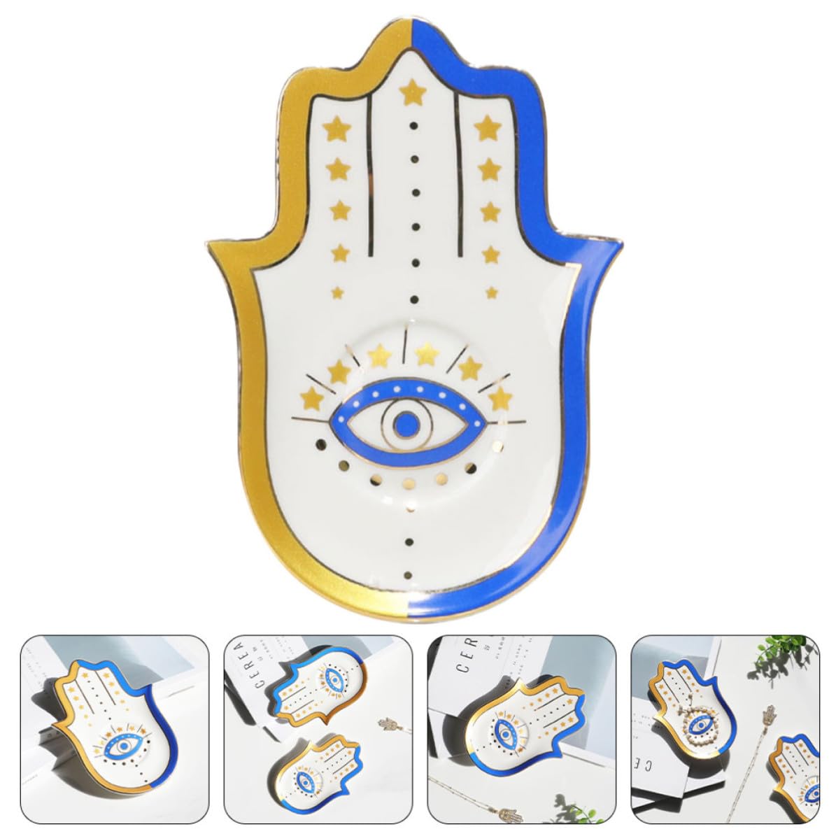SOLUSTRE 5 Stück Keramik Schmuckschale mit Dekorativem Design Elegante Ringschale und Schmuckhalter für Zuhause oder Geschäft zur Stilvollen Aufbewahrung von Ringen und Halsketten
