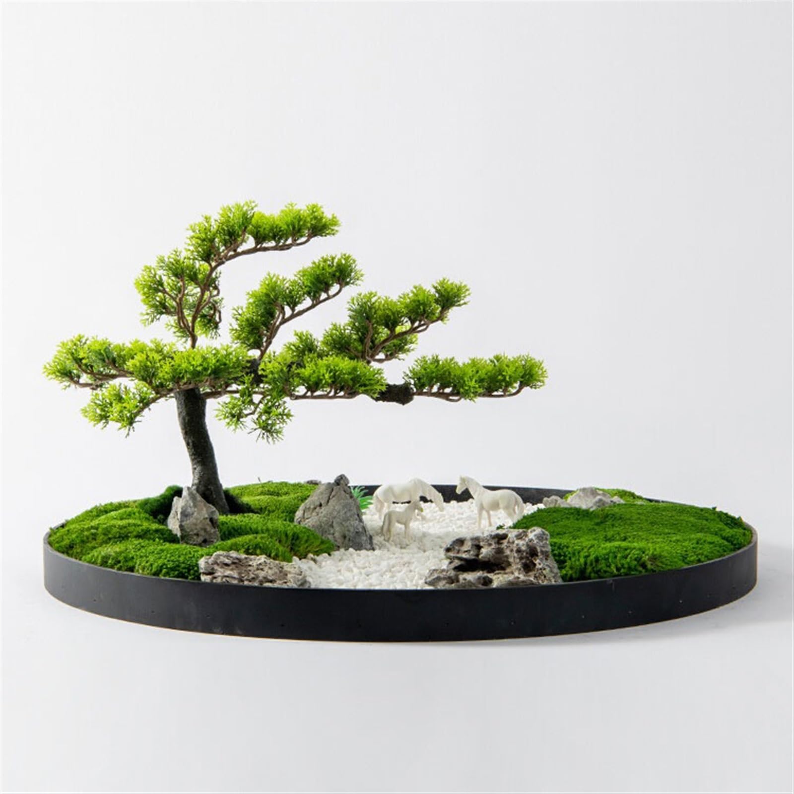 Bonsaï Artificiel Ornements d'arbre de Simulation de Table d'hôtel Floral de Luxe léger Ornements de Table Ronde Centre de Tour Ornements de Verdure Chinois décoratifs Fausses Plantes
