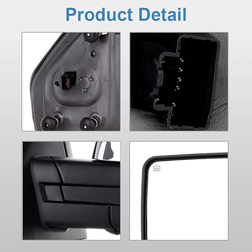 Miniatura 7 de Espejos de remolque para Ford 2004-2014 para Ford para camioneta F150, espejos de remolque con control de potencia lateral izquierdo y derecho, luz
