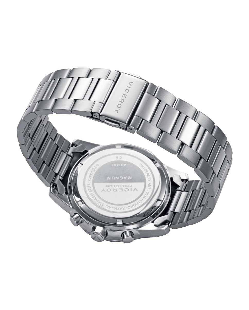 Viceroy Reloj Cronógrafo Hombre de Acero Inoxidable - 42 mm - Movimiento de Cuarzo - Acabado Dorado - 401447