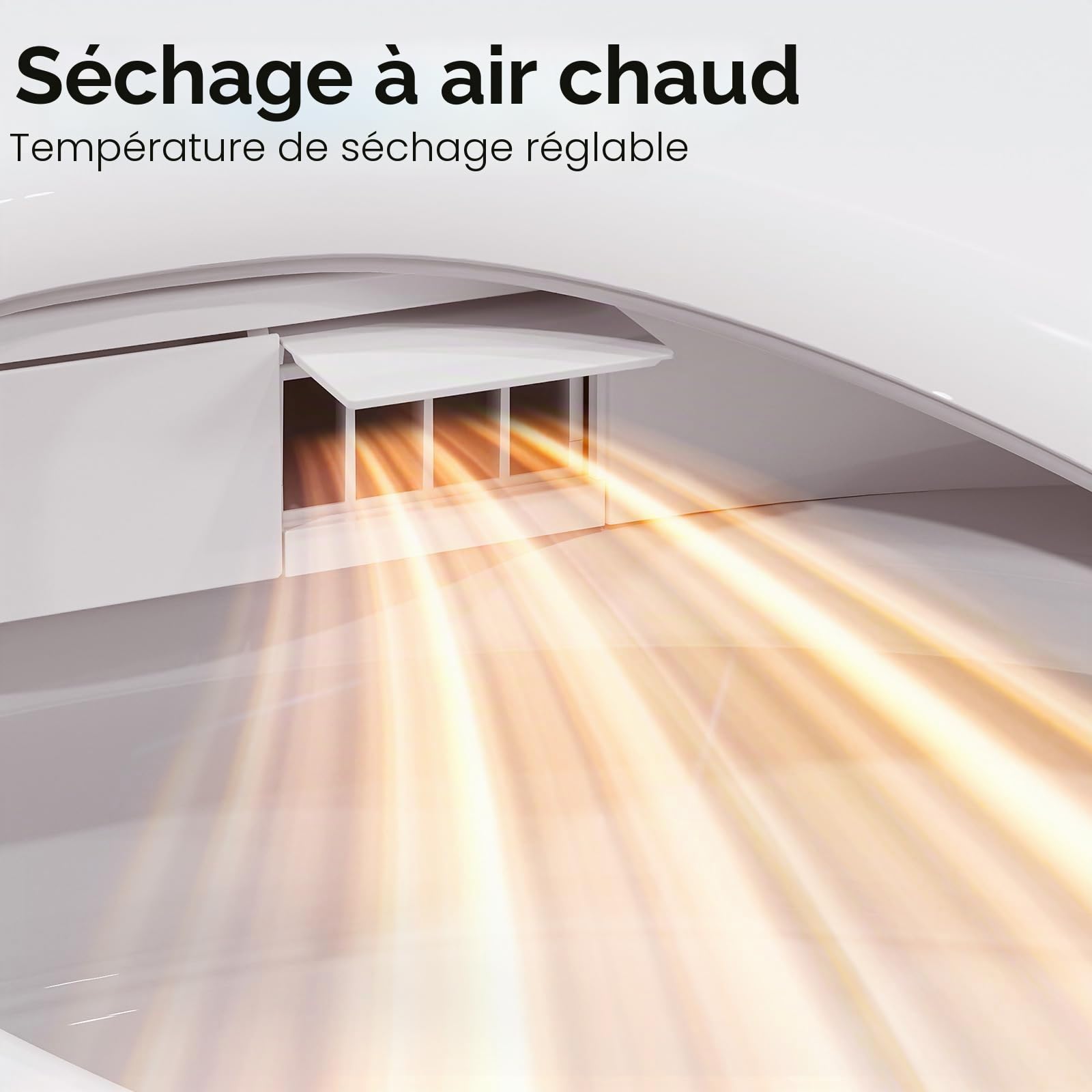 Siège de Toilette Bidet Électronique avec Buse, Intelligent Abattant WC Désodorisante, Toilette Japonaise avec Veilleuse LED, Siège Chauffant, Séchage à l'air Chaud et les Soins Intimes
