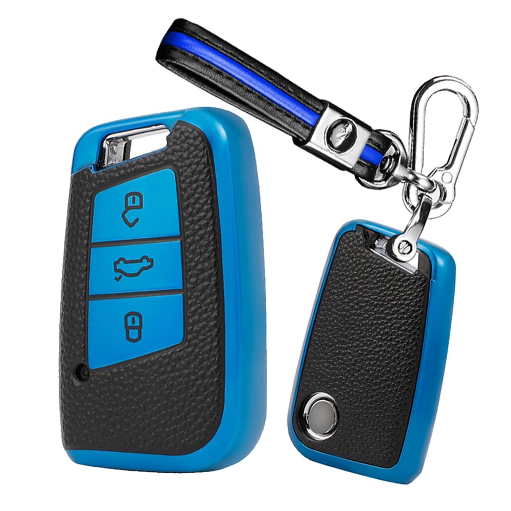 ontto Custodia per Chiave Auto Adatta per VW Magotan Passat B8 CC Tiguan MK2 Jetta Skoda Superb A7 Kodiaq Accessorio Telecomando Cover in TPU Portachiavi Custodia Protettiva Argento