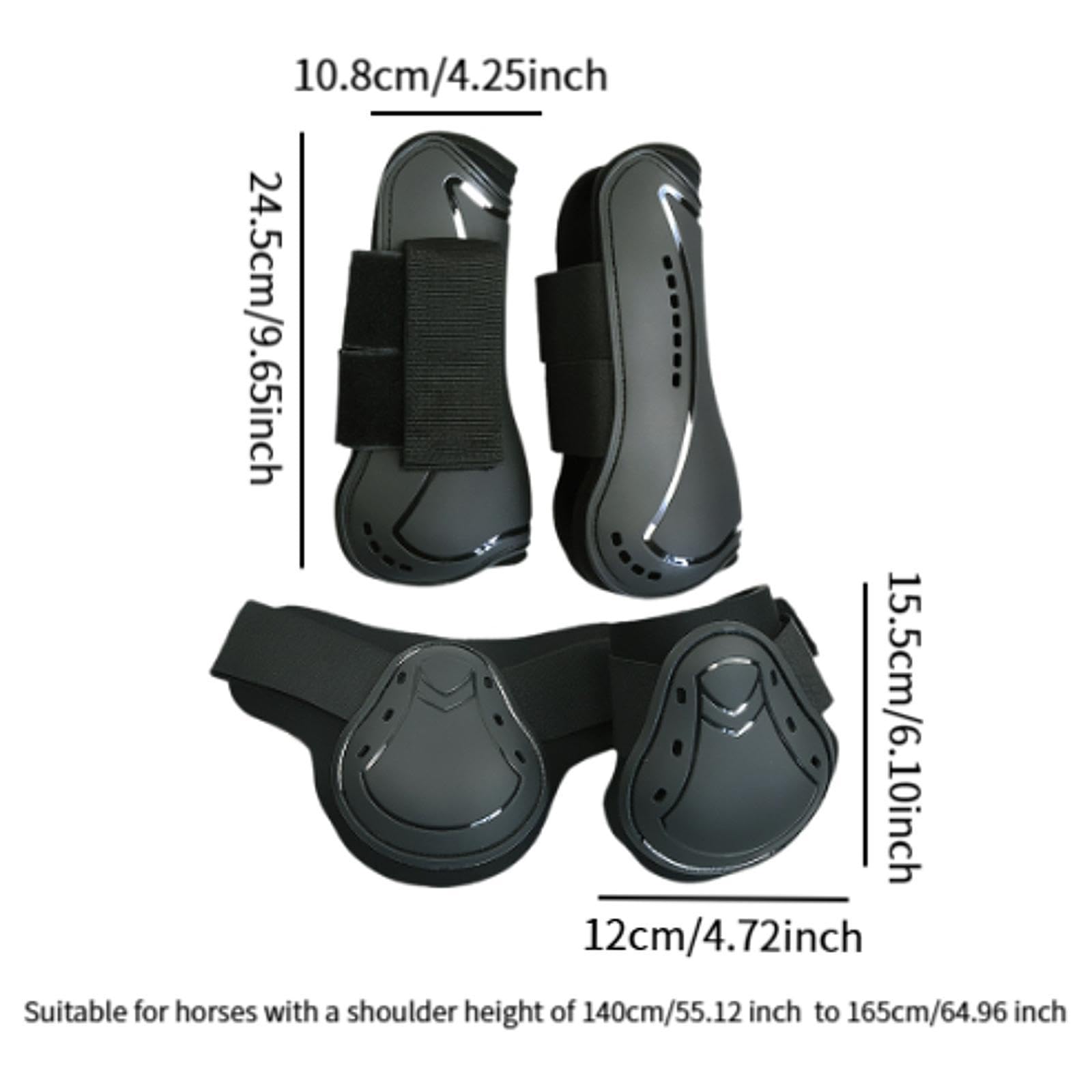 F Fityle 4 Protectores de Tendones para Caballos, Protectores para Patas Delanteras Y Traseras, Polainas Protectoras para Equitación de Campo a Través.