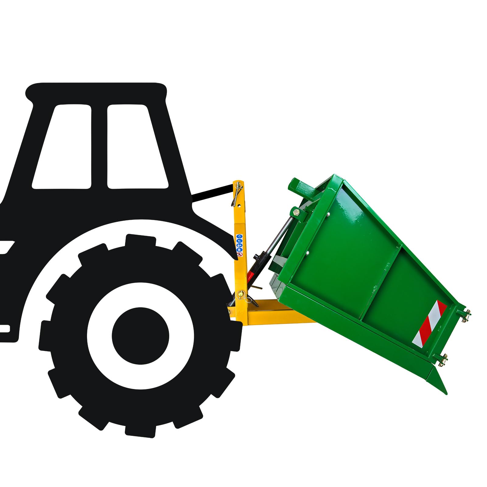 Traktor Hydraulik Heckcontainer Heckmulde Container Mulde 400 kg 120 cm grün