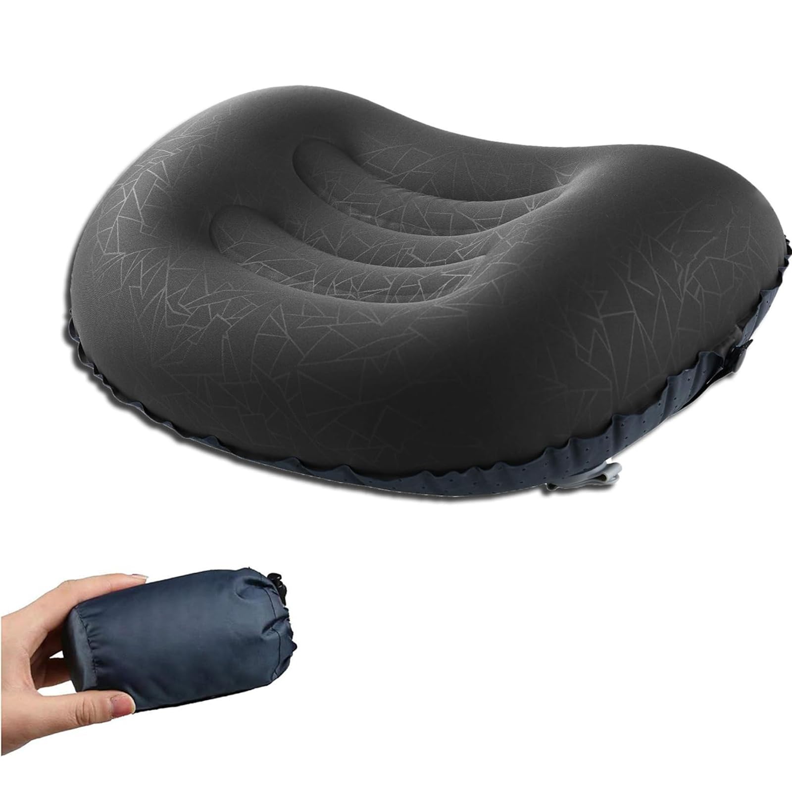 THMINS Inflatable Camping Pillow - Ultralight,Ergonomic Neck & Lumbar Support for Camping, Hiking,Travel, Backpacking,Compact, Compressible & Portable Design