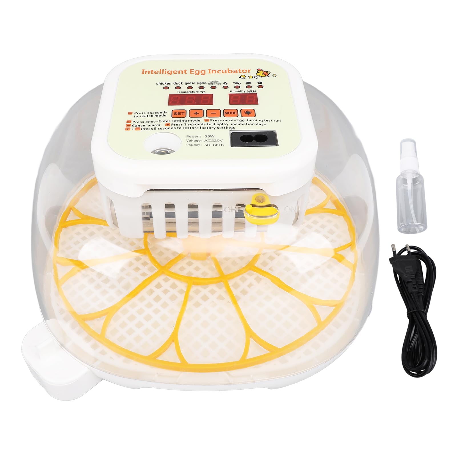 Incubadora de 12 Huevos con Giro Automático de Huevos y Control de Humedad, Incubadoras de Huevos de Diseño Ventilado para Huevos para Incubar, Incubadora de Huevos de (Enchufe
