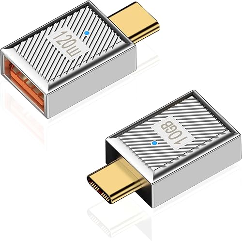 Duttek Adaptador USB C a USB de 120 W, adaptador USB C macho a USB A hembra, 10 Gbps USB 3.1 tipo C a tipo A, convertidor de cargador OTG de carga