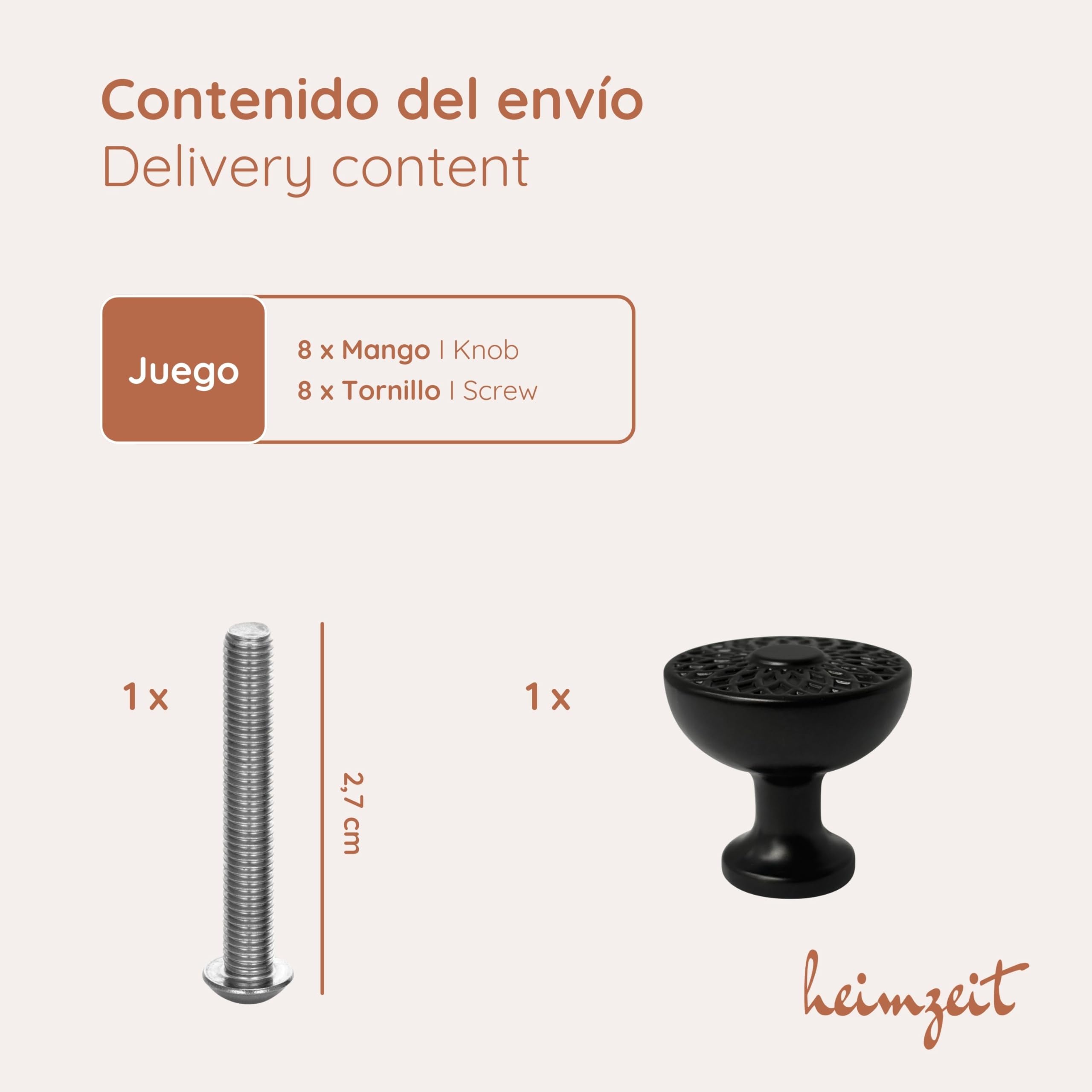 Tiradores de Armarios Urban y Cómodas de Aluminio para Puertas y Cajones [8 Piezas, Redondo] Color: Negro, Diseño Elegante, Pomos Armario con Manija de un agujero con tornillos