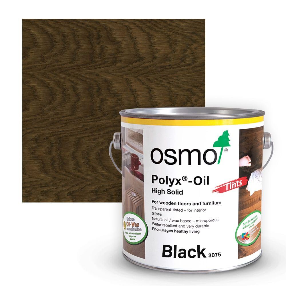 Ambience Hardwood Flooring 3075 Black, Glossy Osmo Glossy Polyx Oil Tints (750Ml, )