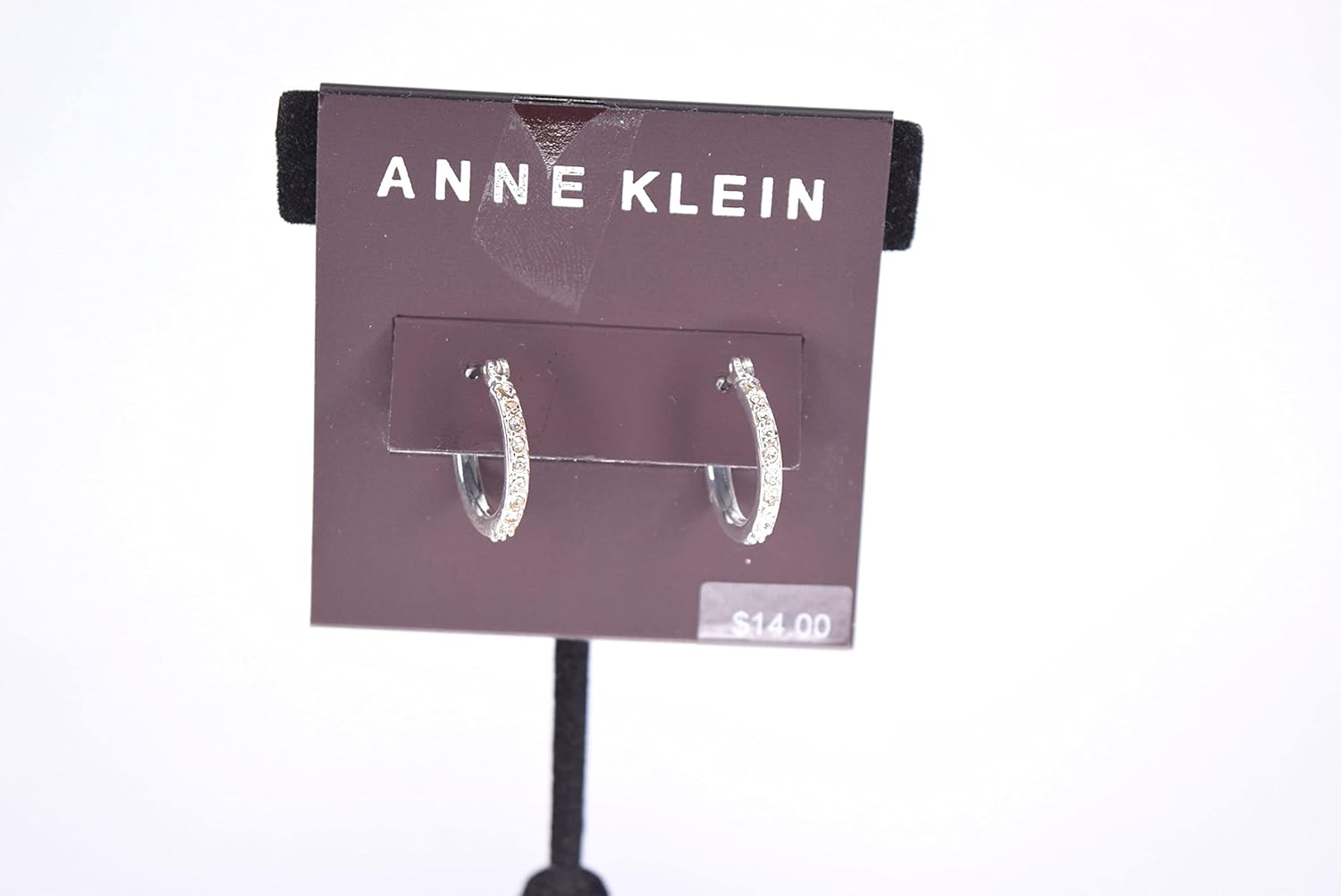 Anne Klein "Classics" Silver-Tone Click It Crystal Hoop Earrings - Image 4