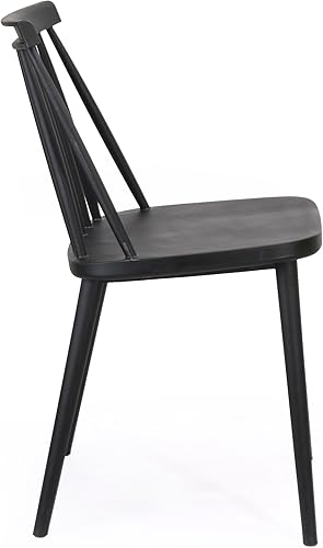 Miniatura 5 de Christopher Knight Home Phoebe Hume Farmhouse - Silla de comedor con respaldo de eje (juego de 2), color negro, 19.25 pulgadas de profundidad x