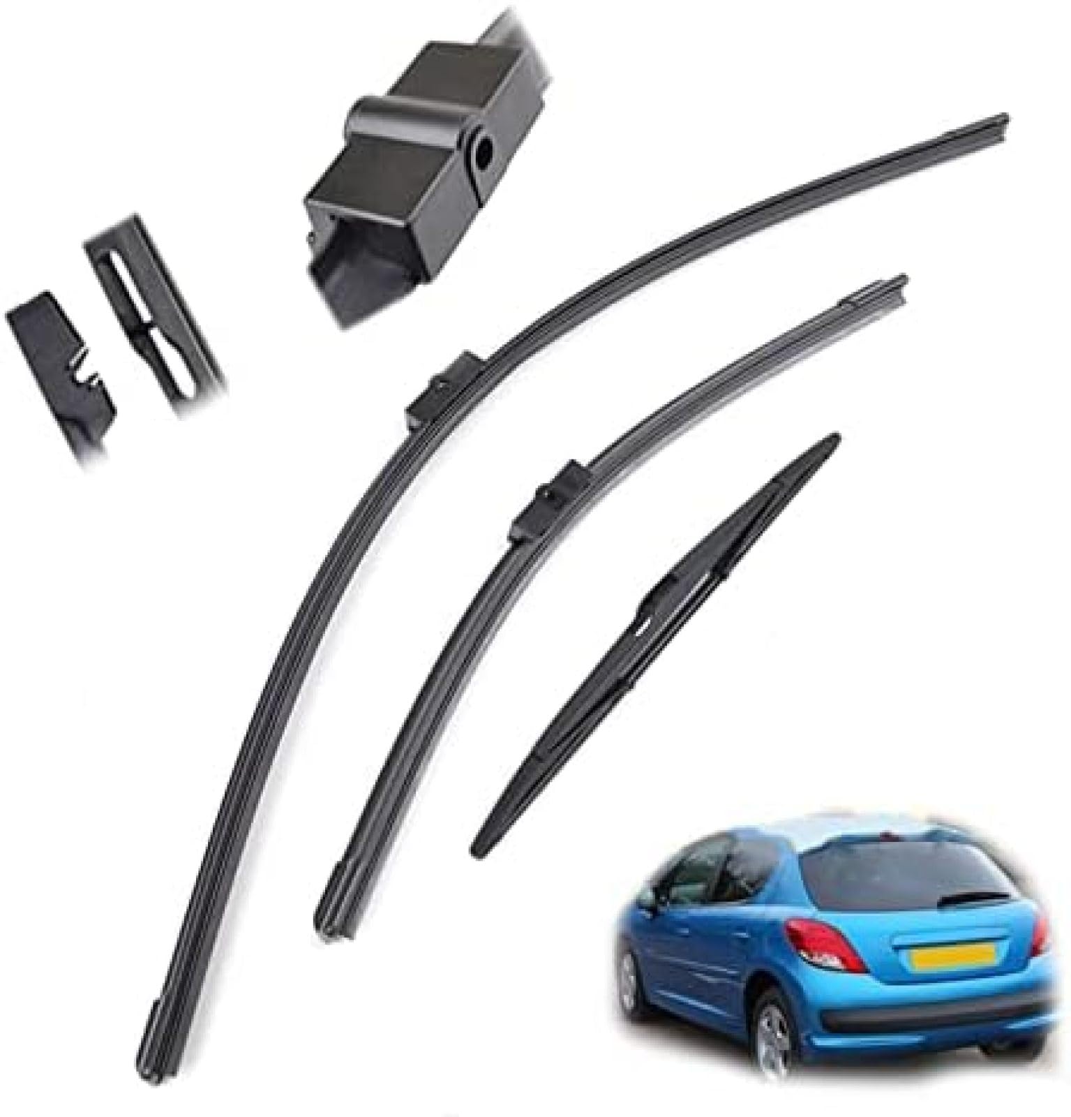 16 "26" 17 "Lama tergicristallo Parabrezza tergicristallo Anteriore Auto Posteriore, per Peugeot 207 Hatchback 2006 2007 2008 2009 2010 2011 2012 tergicristalli