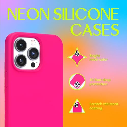 Miniatura 2 de FELONY CASE - Funda para Apple iPhone 14 Pro - Silicona líquida neón, suave al tacto, funda delgada con forro de microfibra antiarañazos, a prueba