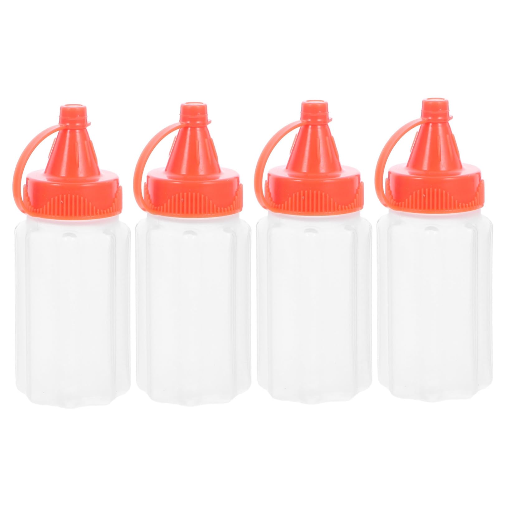 OFFSCH 4Pcs Mini Condiment Squeeze Bottles Leakproof Sauce Dispensers for Ketchup Mustard Salad Dressing Portable Refillable for Picnics and Outdoor
