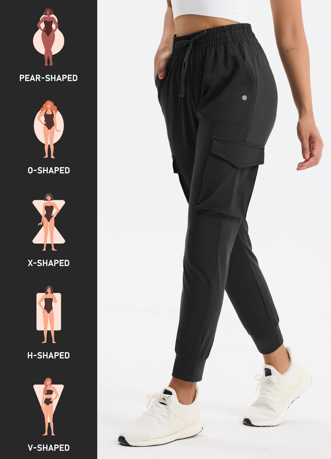 Pantaloni da jogging da donna foderati in pile, impermeabili, invernali, da trekking, da neve