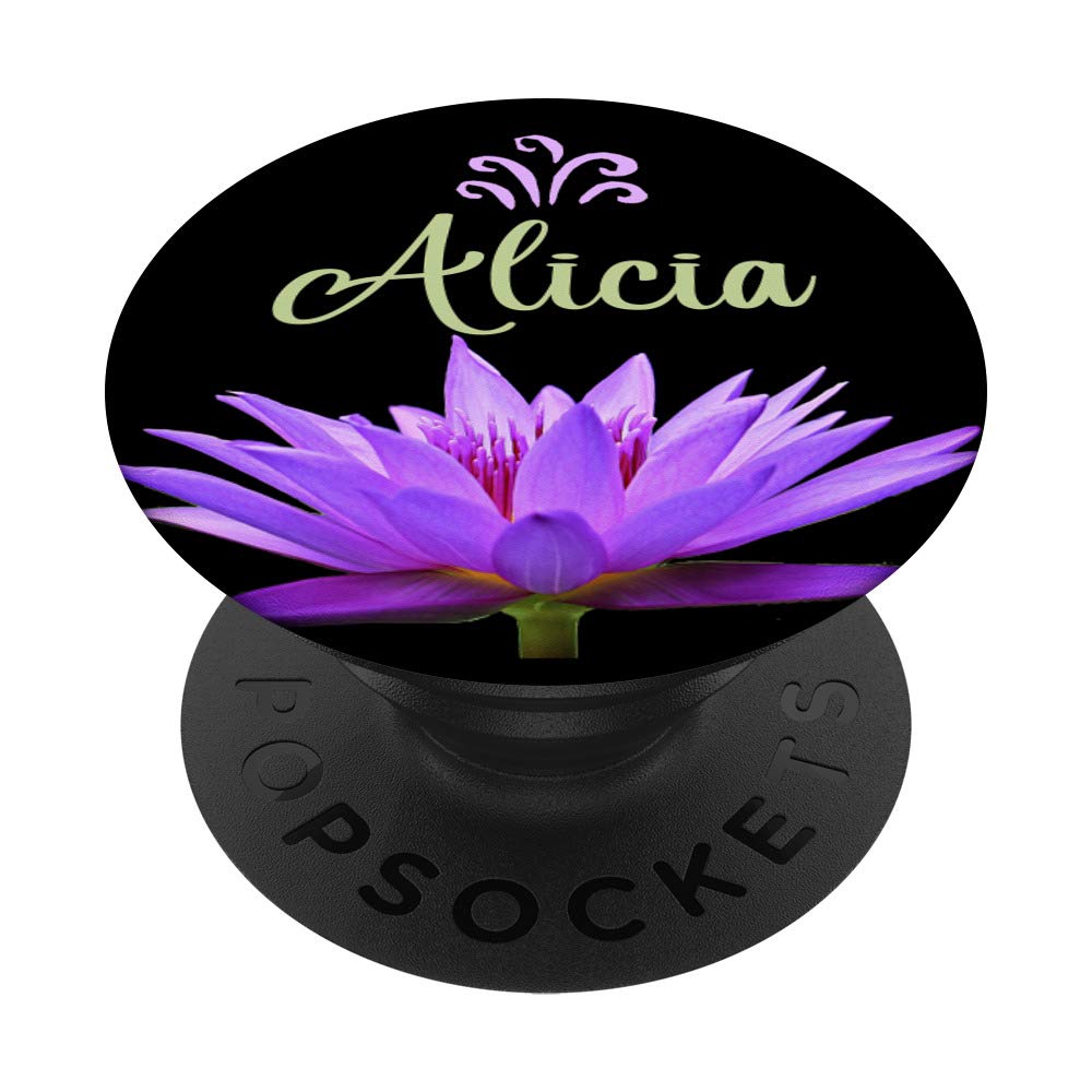 Amazon.com: Alicia Purple Water Lily Flower Lotus Personalized Name Gift :  Cell Phones & Accessories