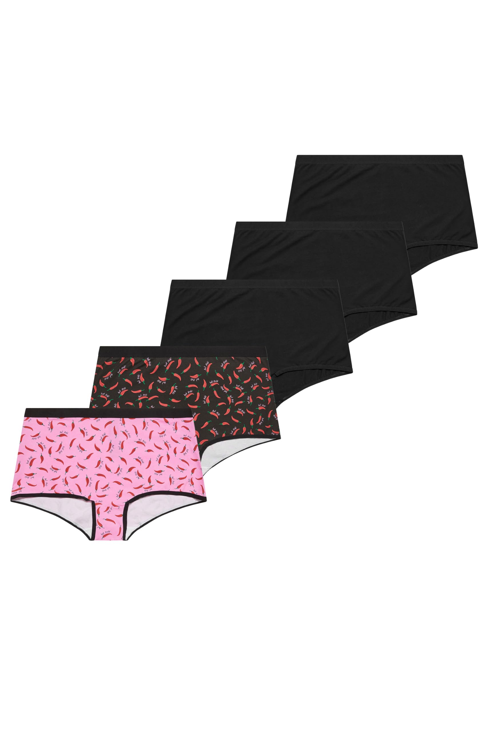 Yours Women's Multi 5 Pack Chili Print Shorts Size 22-24