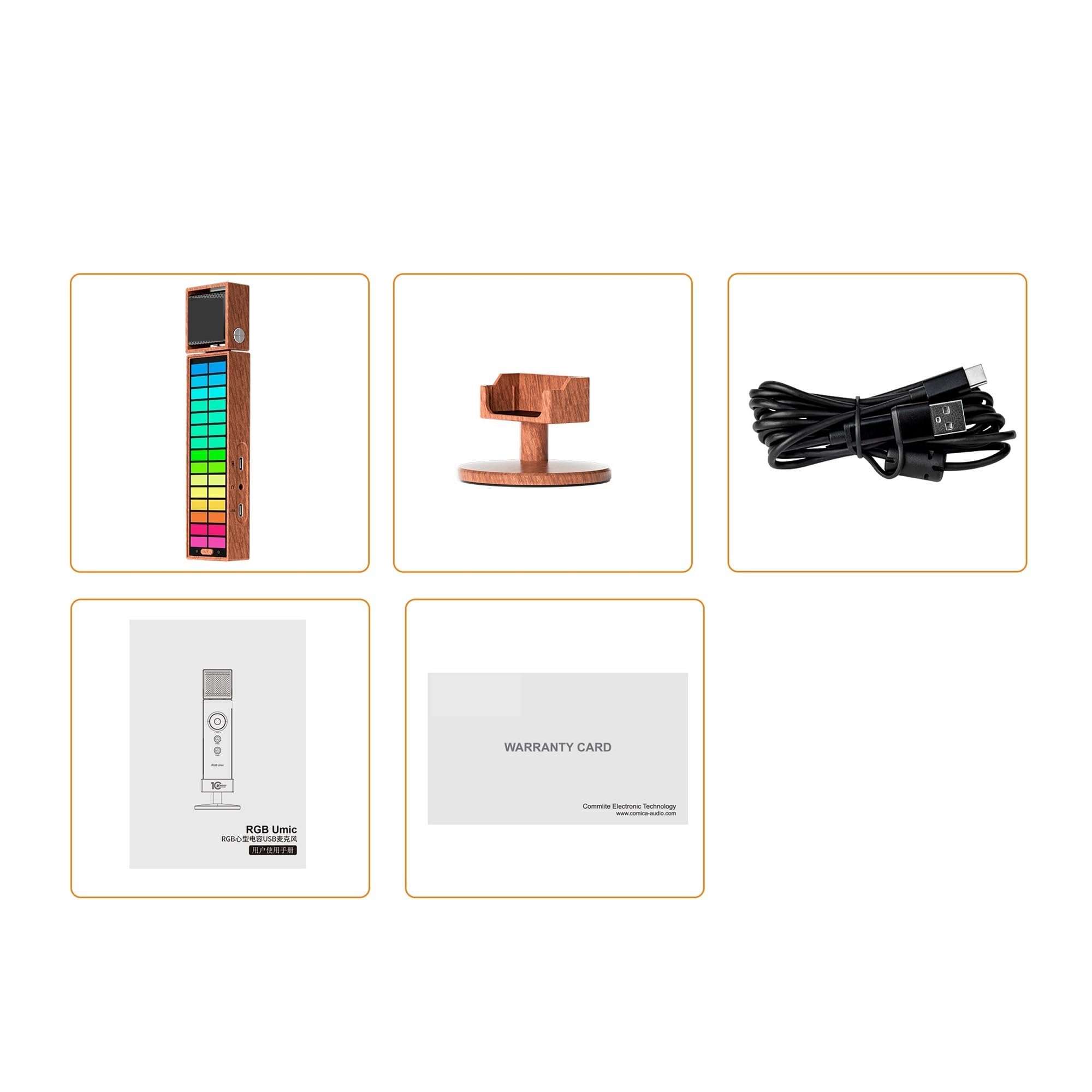 Sprzęt do podcastów, RGB Umic mikrofon pojemnościowy kardioidalny USB do smartfona PC Laptop(USB RGB MIC)