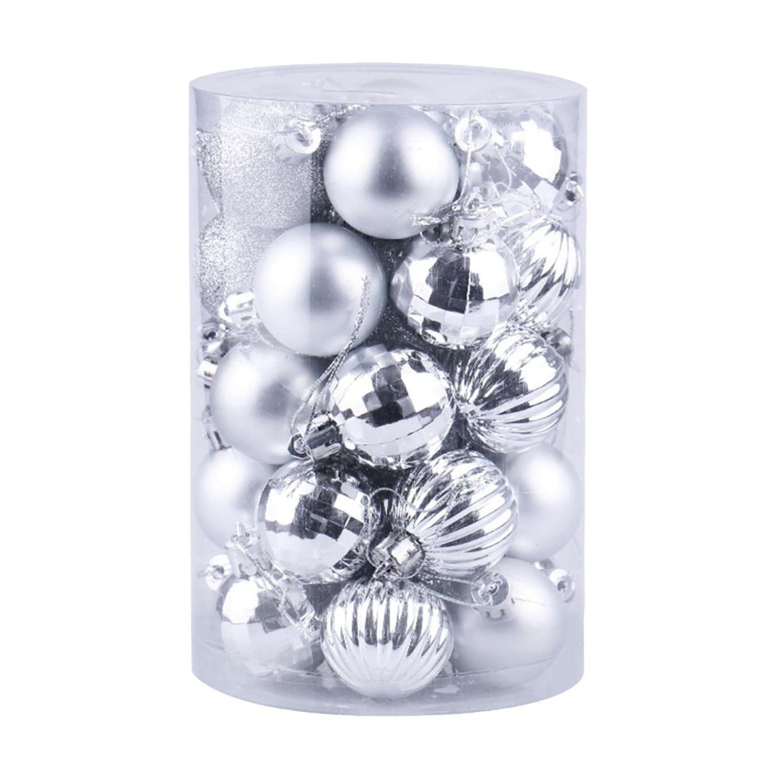 Lot de 34 Boules de Noël argentées for décoration de Noël, fête, Mariage