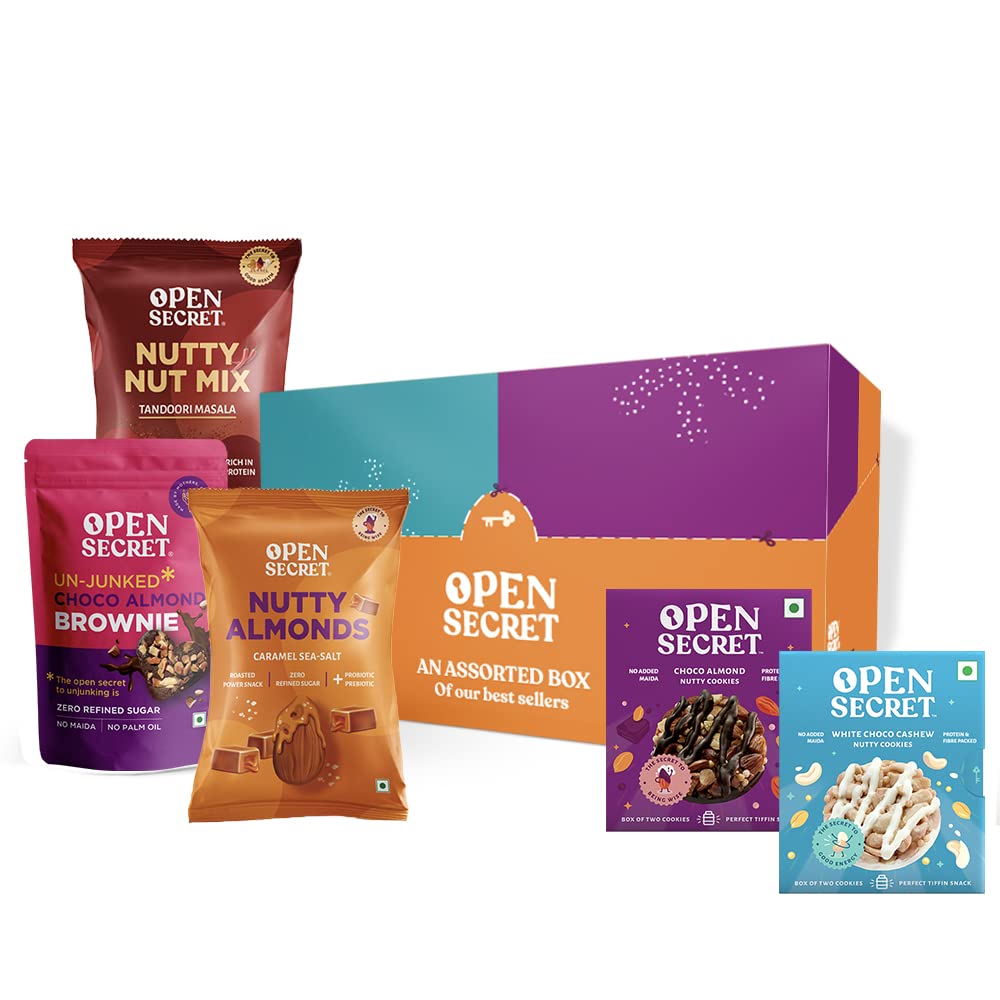 Open Secret Premium Gift Hamper | Combo of 5 | Dry Fruit Gift Box, Chocolate Gifts, Dry Fruits, Healthy Premium Hamper, Gifts for colleagues, Employee Gifting