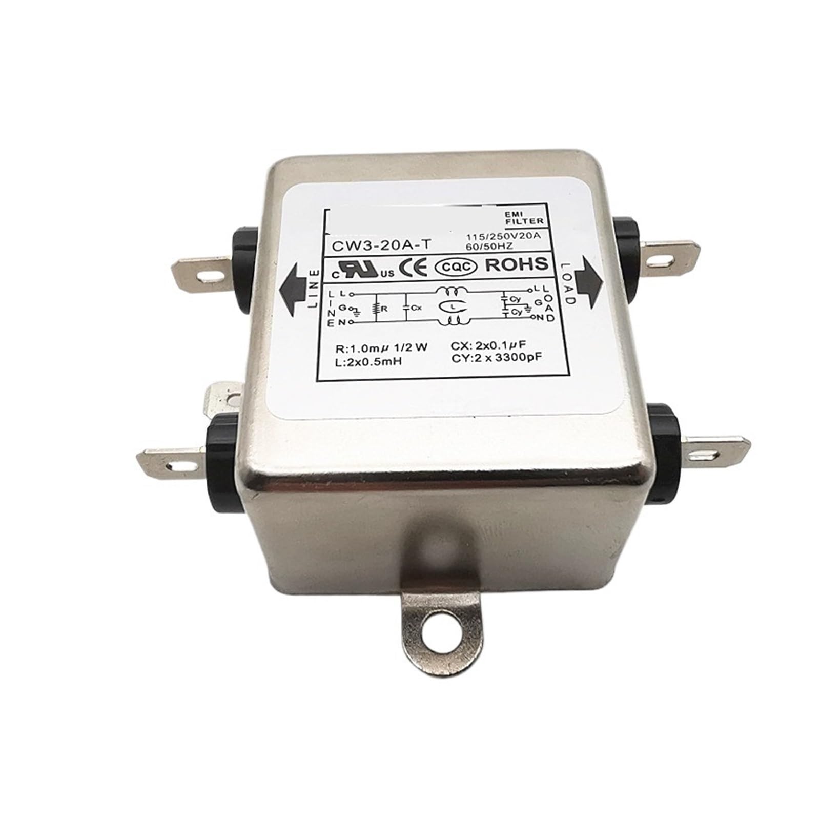 XDDQWSWA 115V/250V 20A AC Power Single Phase Filter CW3-20A-T Connector
