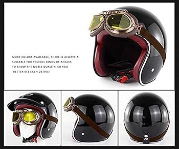 Amazon.co.jp: ゴーグル付きレトロオープンフェイスオートバイ