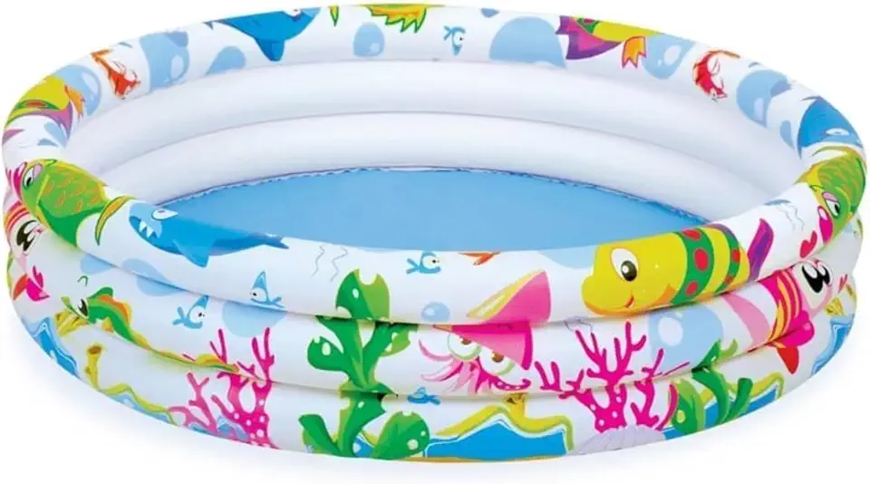 Piscina Inflável Infantil Redonda 180L 107cm x 25cm Portátil Compacta Fácil de Inflar Ideal para Quintal Jardim e Varanda