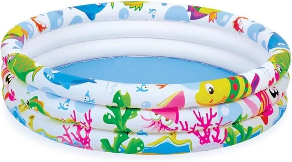 Piscina Inflável Infantil Redonda 100L 91cm x 25cm Portátil Compacta Fácil de Inflar Ideal para Quintal Jardim e Varanda