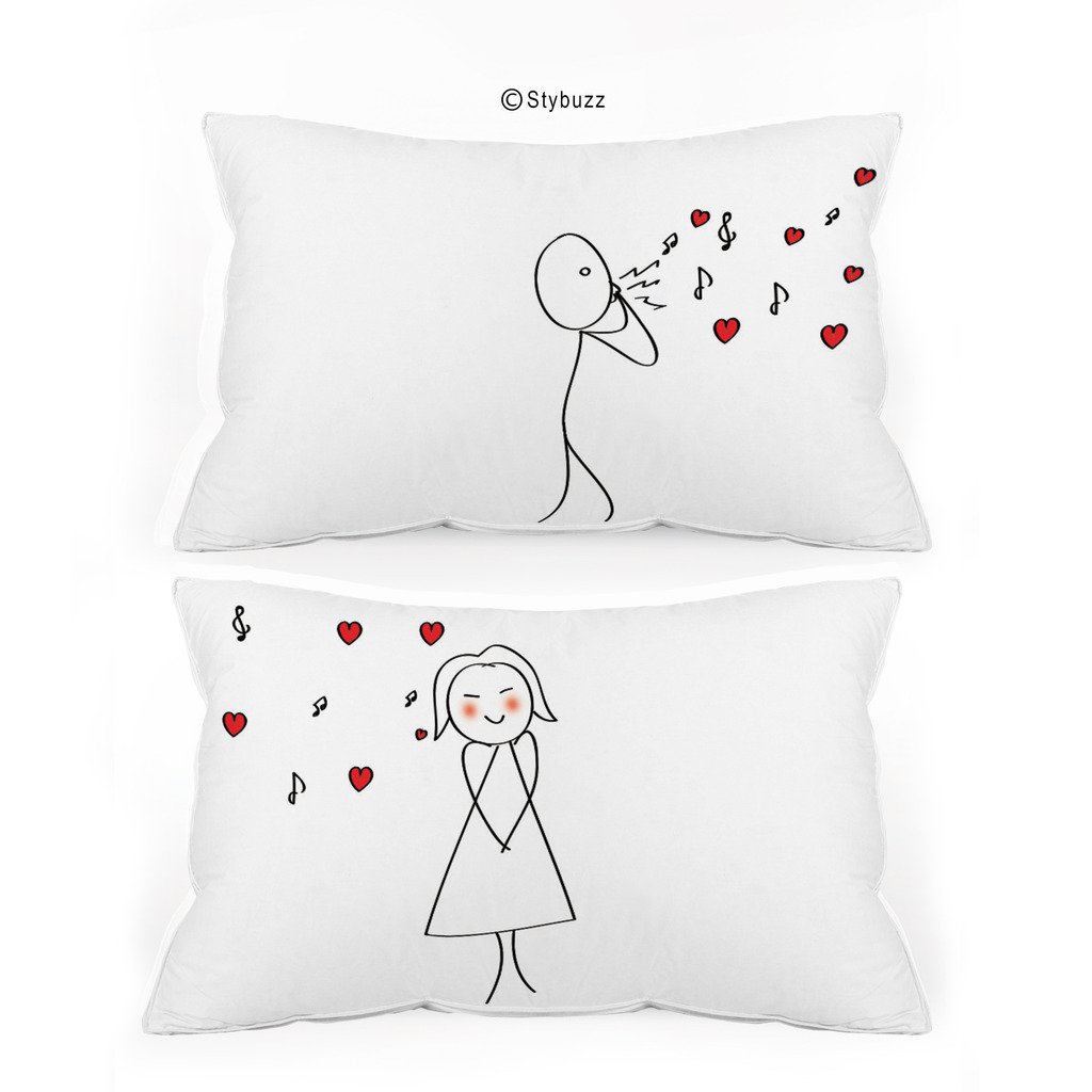The Purple Tree Designer Couple Pillow Covers (2 Pieces)