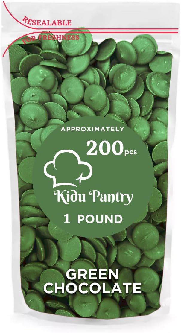 Kidu Pantry Melting Chocolate Wafers Bulk In Resealable Bag (Dark Green, 1 Pound)