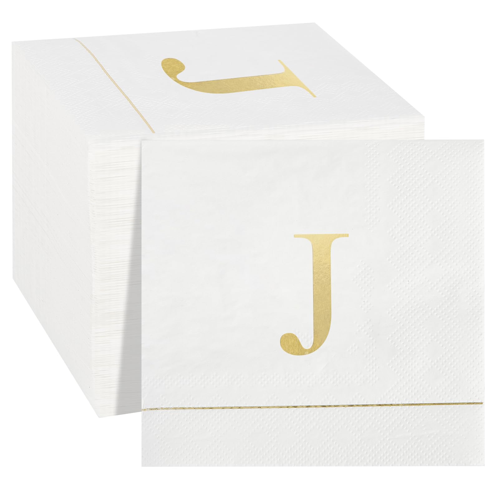 Ottin Monogrammed Letter J 120-Pack Cocktail Napkins