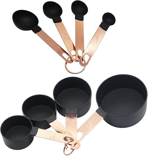 Miniatura 7 de Juego de taza medidora y cuchara medidora, juego de 8 tazas medidoras de líquidos o juego de tazas medidoras en seco, juego de cucharas medidoras