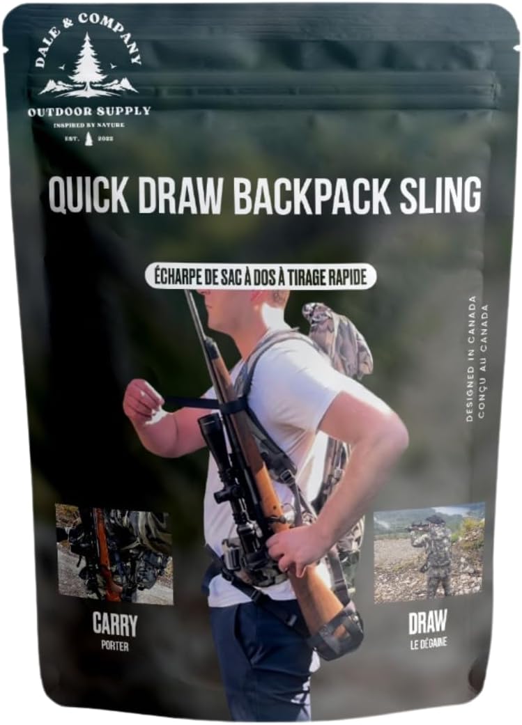 Dale & Company Quick Release Rifle Sling – Gun Sling for Rifle, Hands-Free Backpack Carry, Quick Draw Tactical Hunting Sling, Adjustable Nylon Gun Sling Attachment