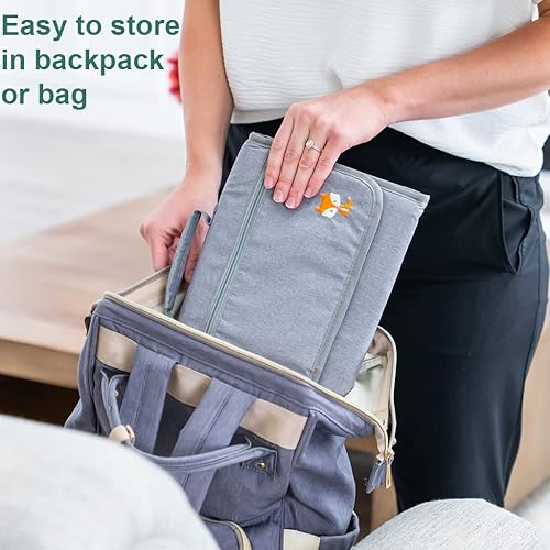 Miniatura 6 de Lil Fox Cambiador portátil Cambiador de pañales con una sola mano para bolsa de pañales de bebé o mesa cambiadora. Regalos unisex para baby shower,